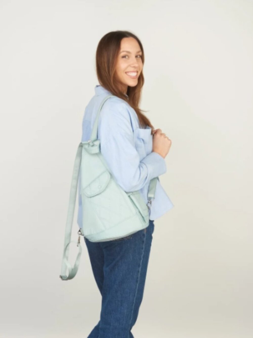 Brand New Ihkwip Convertible Sling Backpack in Glacial Ice